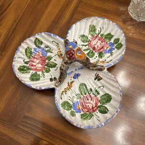 italian artist pottery Hand painted JWC 2006 Divided Dish